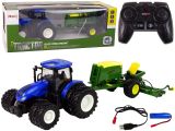 Tractor Azul con Empacadora a Escala 1:24 - Juguete Agrícola LEAN Toys - imagen 2
