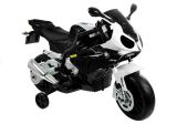 Moto Eléctrica para Niños BMW S1000RR 12V Color Negro – Asiento de Eco-Cuero, Ruedas EVA y Luces LED