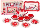 Set de Café y Té para Niños con Tazas, Tetera y Bandeja Roja - imagen 2
