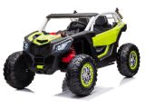 Coche eléctrico infantil XB-2118 verde, 24V, 4 motores y control remoto para diversión segura en exteriores.