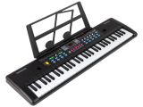 Teclado Infantil MQ-6112 con 61 Teclas, Micrófono y Atril