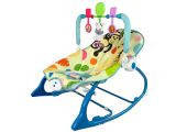 Mecedora Infantil 2 en 1 Azul Cebra - Vibraciones y Sonidos