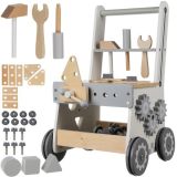 Correpasillos de Madera 3 en 1 – Herramientas, Mesa de Trabajo y Taller