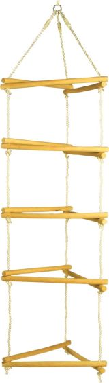 escalera de madera con cuerda
