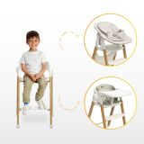 Silla alta multifuncional TRIPLO, trona, hamaca y silla 3 en 1, ideal para bebés y niños pequeños.