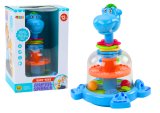 Trompo Hipopótamo Azul con Bolas para Bebés