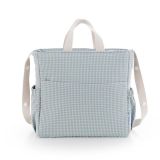 Bolso maternal Pack Taylor Cambrass color azul vichy, vista frontal