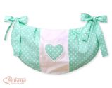 Bolsa para Juguetes My Sweet Baby - Corazones Blancos sobre Verde