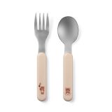 Cubiertos Infantiles Babyono de Acero Inoxidable Beige
