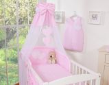 Juego de Cuna 5 piezas My Sweet Baby - Canopy Corazones Rosa