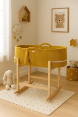 Set de Moisés Crochet con Patas Mecedora – Amarillo Mostaza