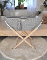 Set de Moisés Boho Hecho a Mano con Patas Natural - My Sweet Baby - Color Gris