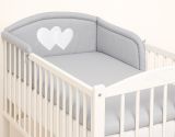 Protector de Cuna My Sweet Baby Universal Hearts Grey