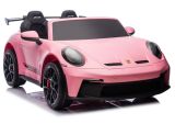 Coche eléctrico Porsche GT3 rosa con motor potente