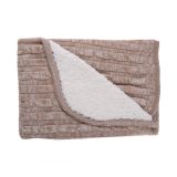 Manta de punto sherpa Kikkaboo Beige melange para bebé