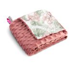 Manta Ligeramente Minky Sensillo 75x100 Palms Retro Pink