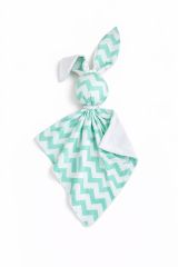 Doudou Conejito de Minky y Algodón My Sweet Baby - Mint Chevron