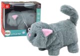 Gato Interactivo de Peluche que Camina y Maulla Gris