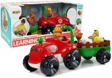 Tractor con remolque y animales