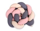 Protector de Cuna Trenzado My Sweet Baby - Beige y Rosa Pastel