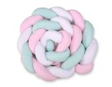 Protector de Cuna Knot Bumper XXL My Sweet Baby en blanco, rosa y menta