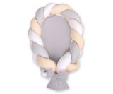 Nido trenzado 2 en 1 My Sweet Baby - Blanco, gris y beige