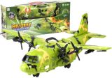 Gran aeronave militar de Lean toys con sonidos y luces activados.