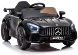 Coche eléctrico Mercedes AMG GT R negro con diseño deportivo.