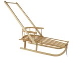 Sled With Backrest, Wooden Pusher, Wooden Handle