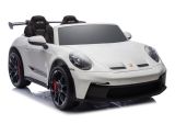 Coche eléctrico infantil Porsche GT3 Lean Cars blanco, vista frontal