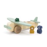 Avión de madera con animales Trixie - Juguete educativo