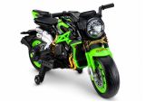 Moto eléctrica XW-07 en color verde con características LED