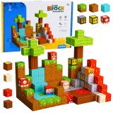 Bloques de construcción magnéticos coloridos de Lean toys sobre una mesa.