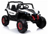Jeep eléctrico infantil XMX Lean Cars blanco con mando remoto, vista frontal