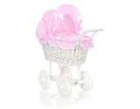 Cochecito de Muñeca My Sweet Baby de Mimbre con Ropa Rosa