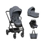 Carrito de bebé 3en1 Mia Gris Kikkaboo - Práctico y Elegante