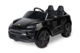 Coche eléctrico infantil Porsche Macan negro Toyz con licencia oficial, vista frontal