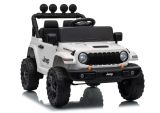 Jeep Rubicon DK-JWR558 en color blanco, vehículo eléctrico para niños