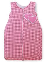 Cotton Sleeping Bag For Children, Size M, 6-12 Months, Tog 2.5, All-season, Dark Pink Checkered