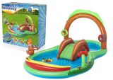 Parque inflable Bestway con resbaladilla en el jardín