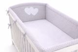 Protector de Cuna My Sweet Baby XXL Corazones Blancos y Grises