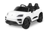 Coche eléctrico infantil Porsche Macan blanco Toyz con licencia oficial, vista frontal