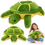 Tortuga de peluche grande de Lean toys, ideal para abrazar