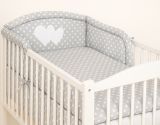 Protector de Cuna My Sweet Baby - Corazones en Blanco y Gris