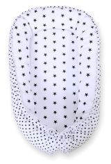 Baby Nest Double-sided Premium Cocoon For Infants Bobono- Black Stars/ Dots