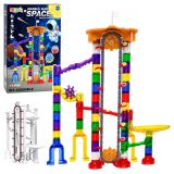 Bloques de construcción transparentes con pista espacial para canicas de Lean toys