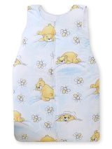 Cotton Sleeping Bag For Children, Size M, 6-12 Months, Tog 2.5, All-season, Blue Teddy Bear