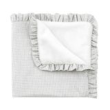 Manta reversible 65x65x1 cm Polo Grey de Cambrass con volante fruncido.