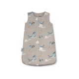 Saco de dormir de bambú Waldin con diseño de ballenas en beige oscuro