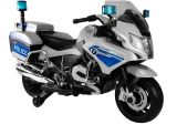 Motocicleta eléctrica BMW Policía plateada con diseño realista